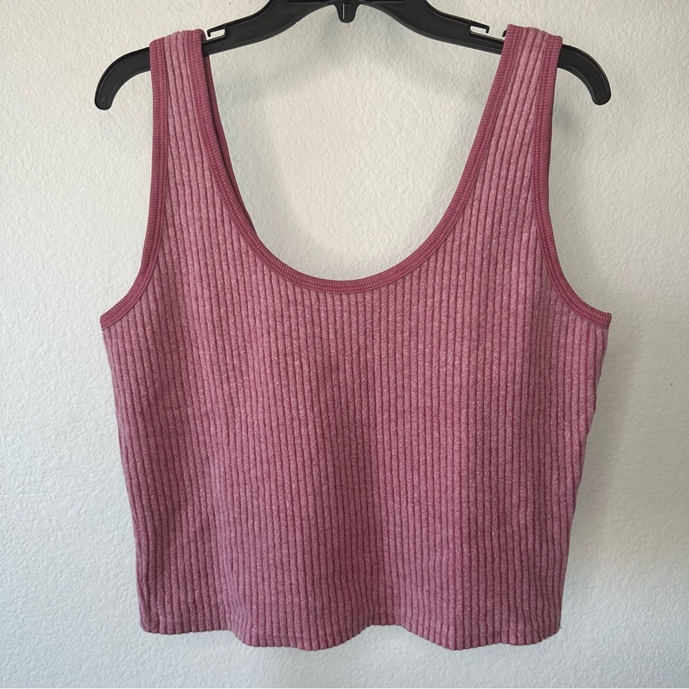 WildFox pink ribbed tank size Large NWT